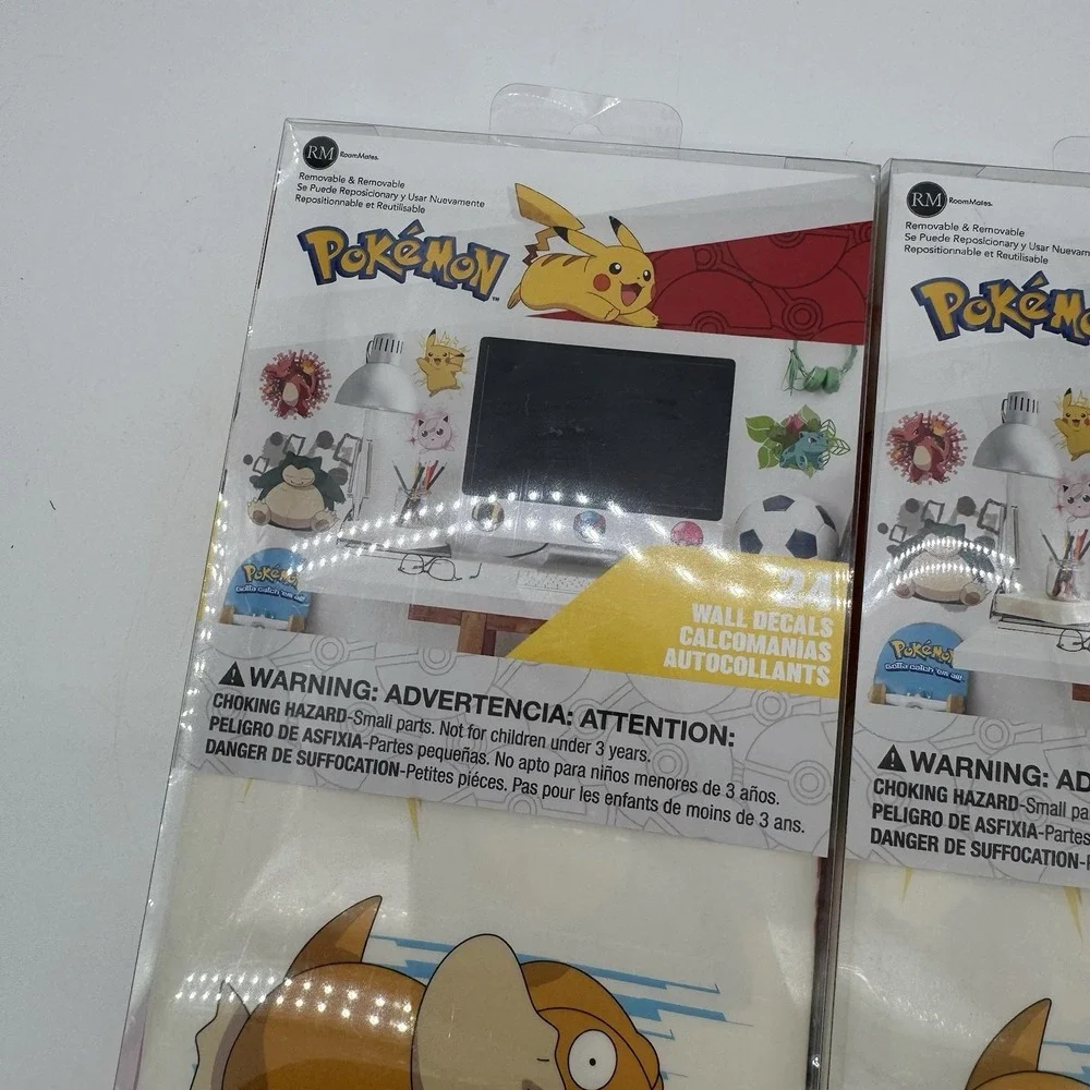 RoomMates‎ Pokemon Peel & Stick Wall Decals 24pc Lot 2 Pikachu Snorlax New Open